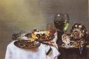 Willem Claesz Heda Breakfast Talbe with Blackberry Pie oil painting artist